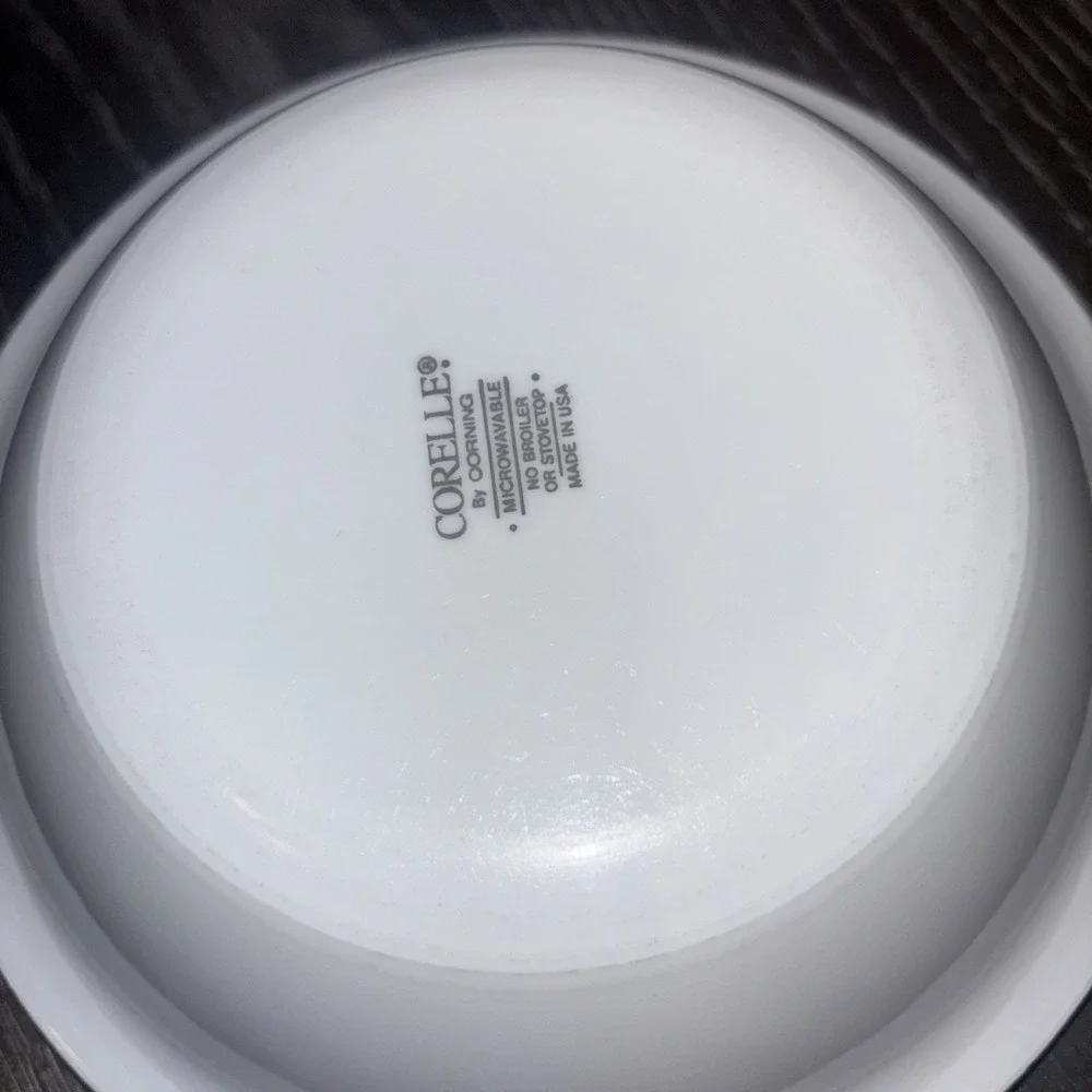 Corelle White Swirl Blue Rim7